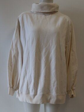 Womens Lit (Item- 3) Cream Oversized Turtleneck Sweatshirt Top XL